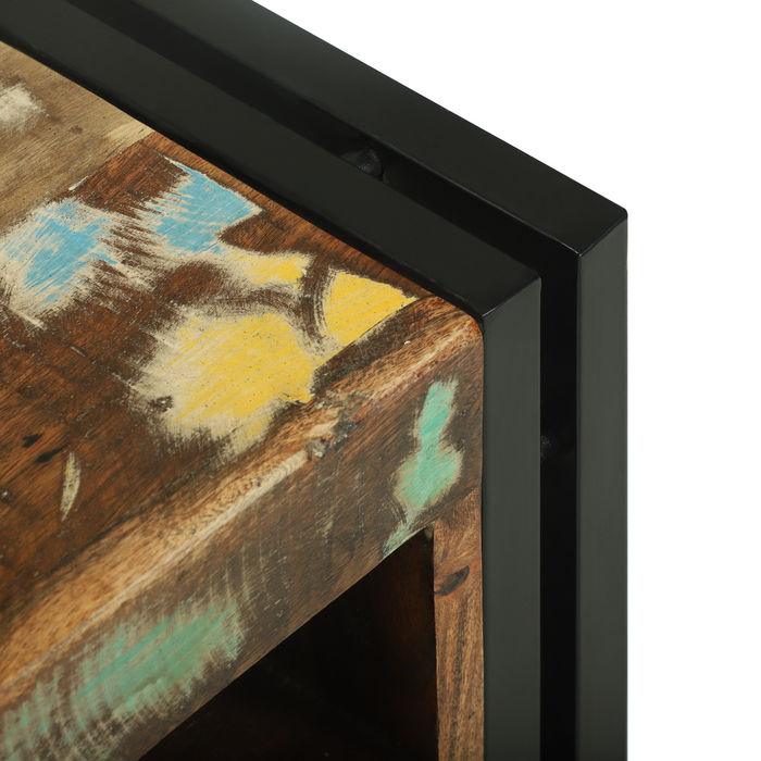 Porta Bottiglie 34.5x35x39 cm Legno Massello di Recupero