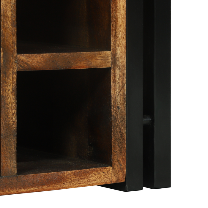 Porta Bottiglie 34.5x35x39 cm Legno Massello di Recupero