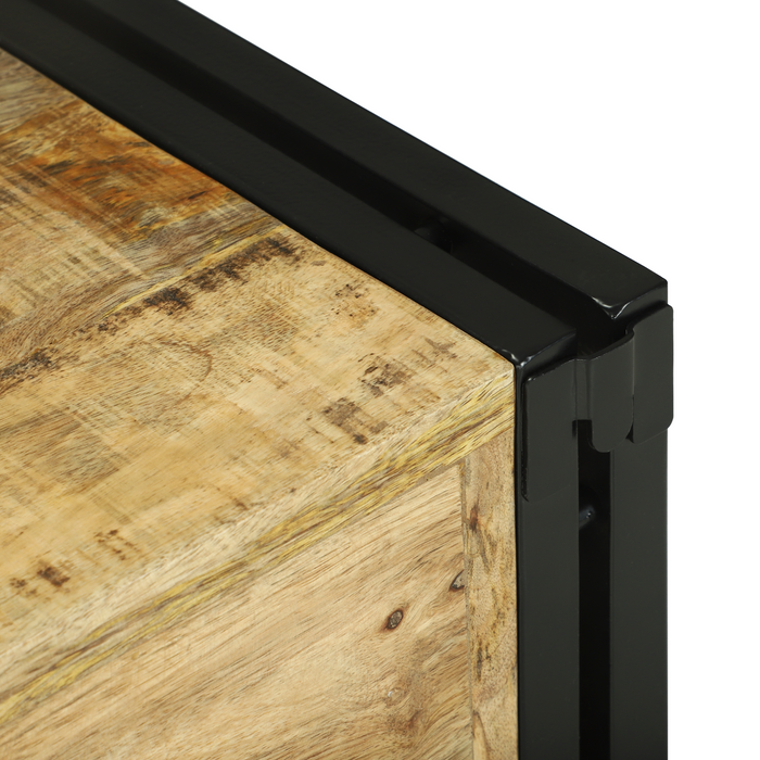 Portabottiglie 46x35x27.5 cm Legno Massello di Mango Grezzo