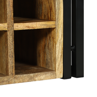 Portabottiglie 46x35x27.5 cm Legno Massello di Mango Grezzo