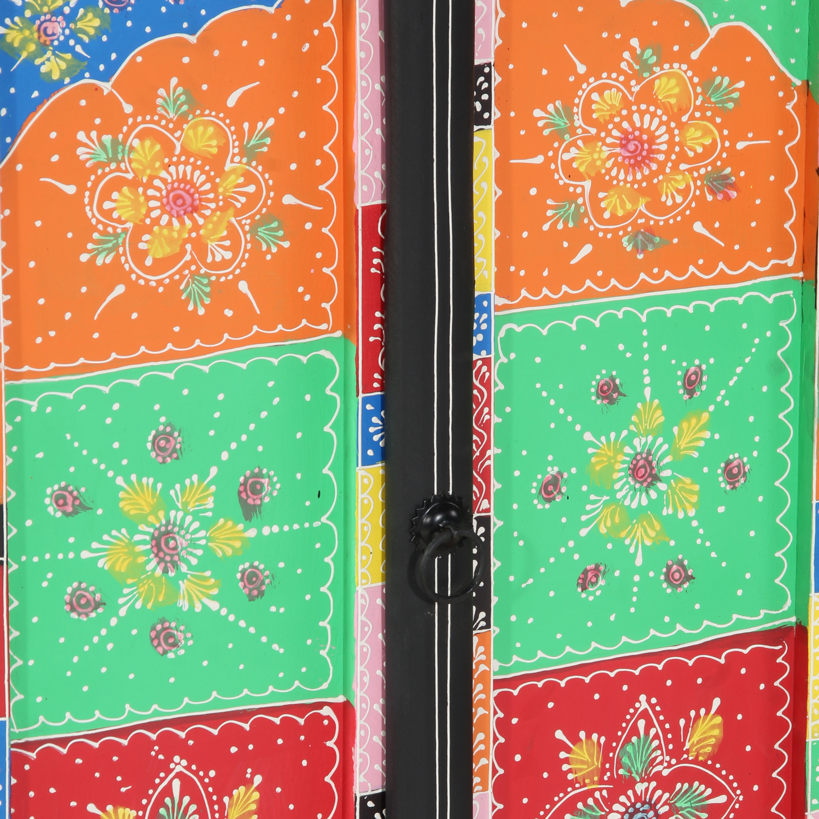 Tavolo Consolle Multicolore 50x30x75 cm in Legno Massello di Mango