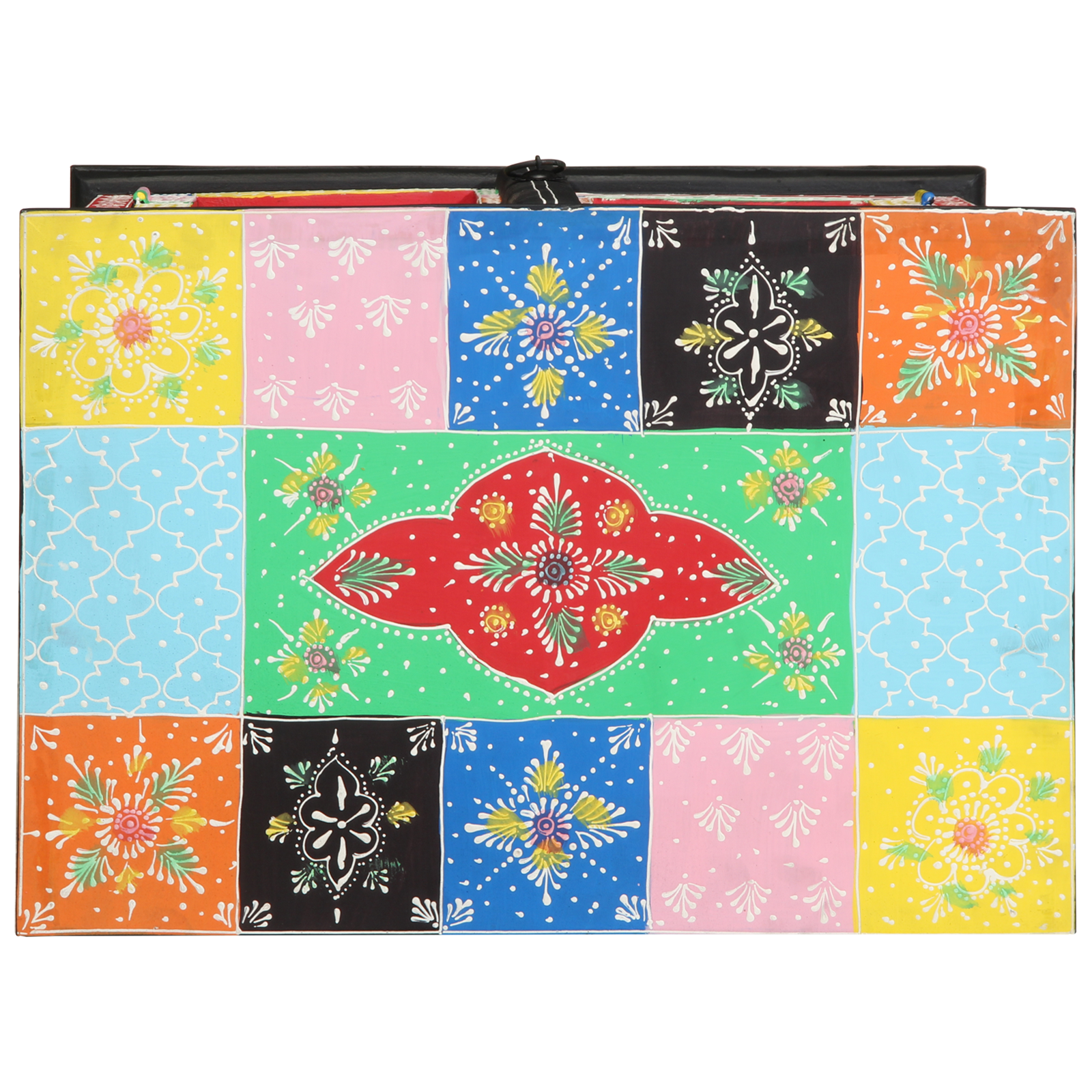 Tavolo Consolle Multicolore 50x30x75 cm in Legno Massello di Mango