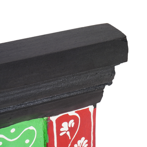 Appendiabiti da parete con 4 ganci 80x25x2 cm in legno mango e legno ingegnerizzato