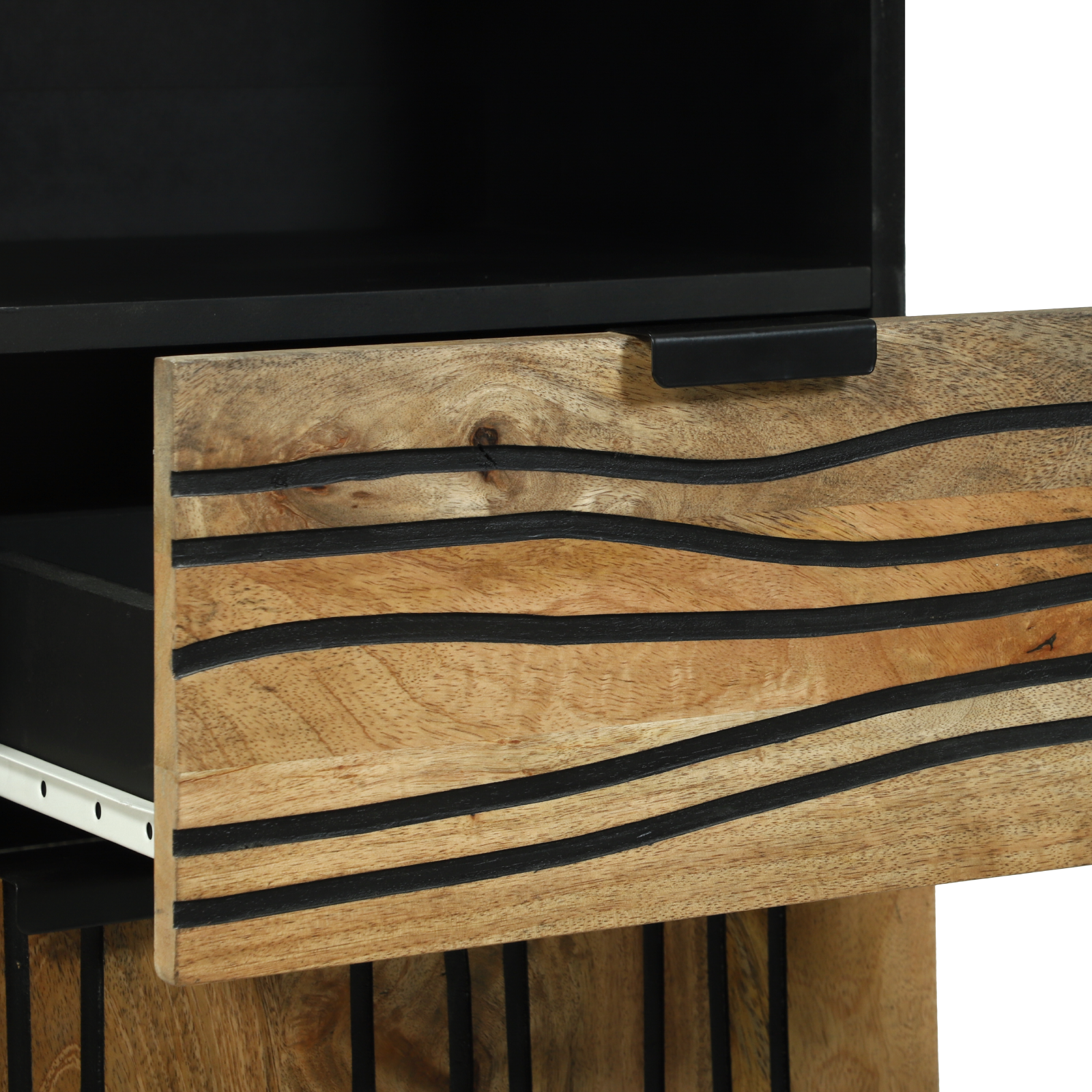 Mobiletto da Bagno 38x33.5x160 cm Legno Massello Mango