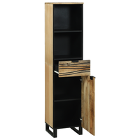 Mobiletto da Bagno 38x33.5x160 cm Legno Massello Mango