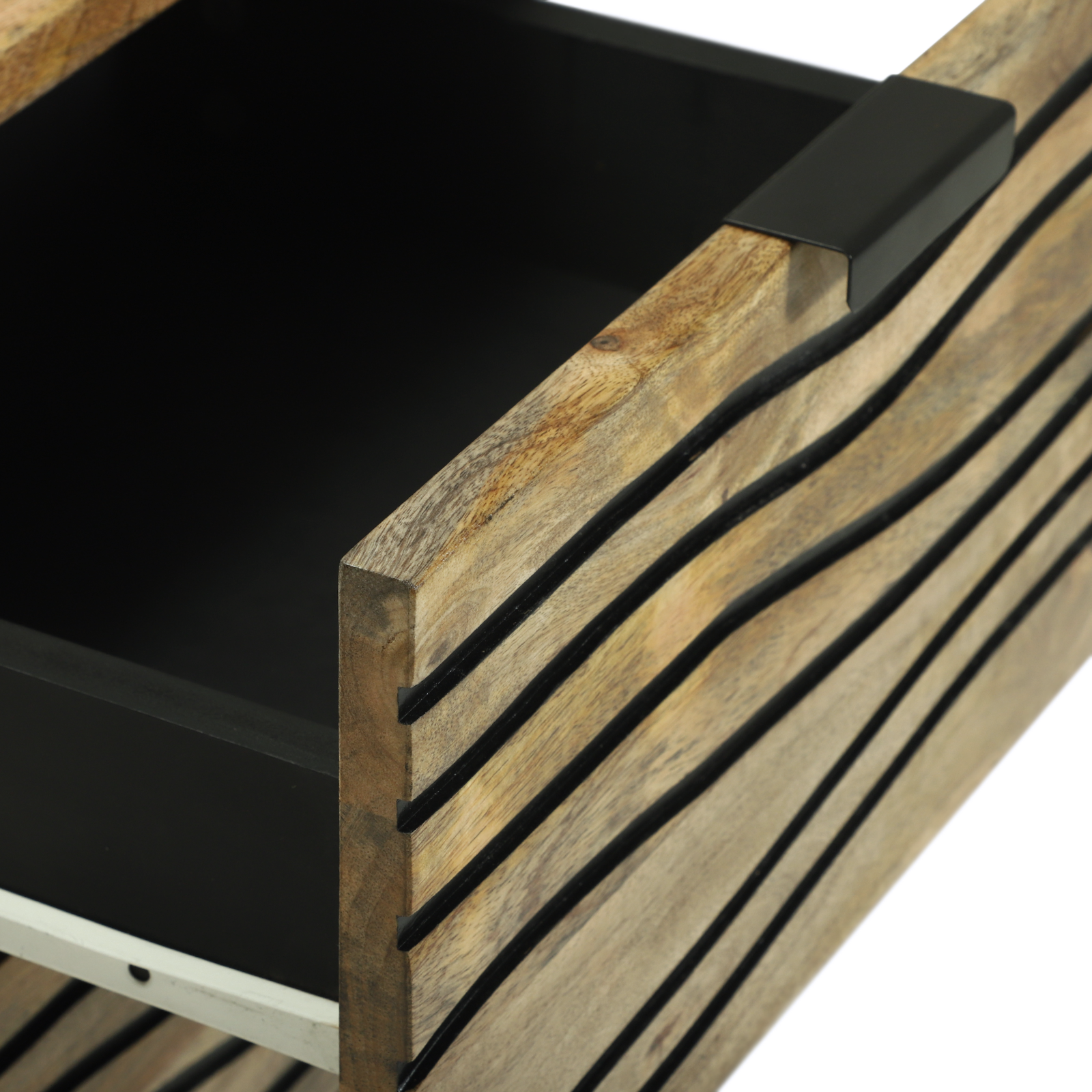 Sideboard 40x33.5x75 cm in Legno Massello di Mango e Legno Ingegnerizzato