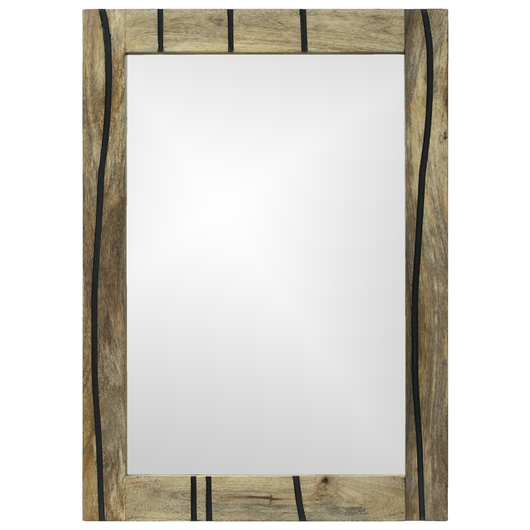 Specchio da bagno 50x70x30 cm Legno massello mango