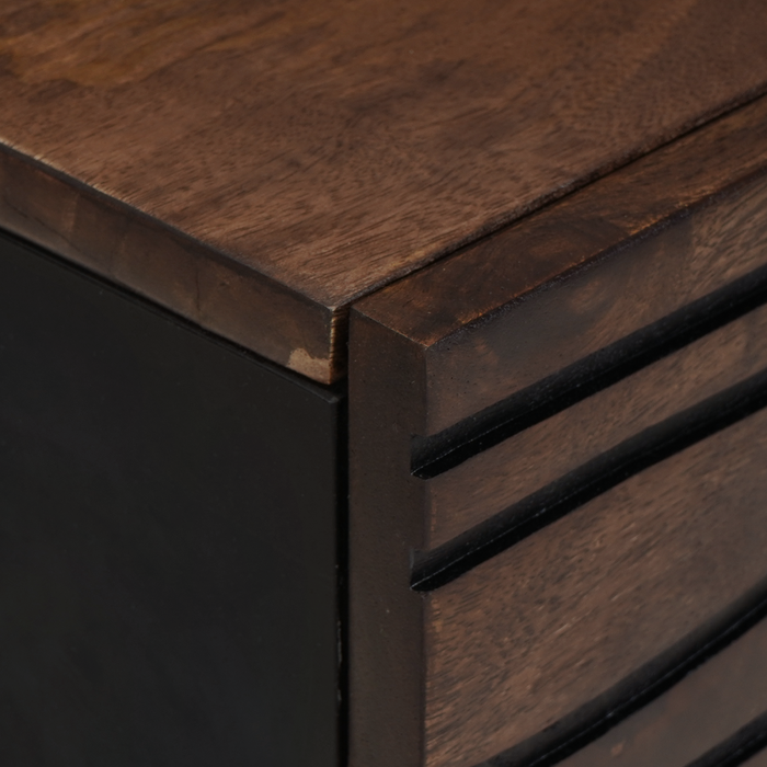 Tavolino da caffè 100x54x40 cm in legno massello e legno ingegnerizzato