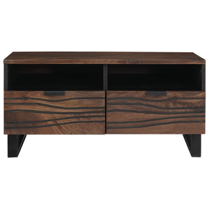 tavolino da caffè 80x54x40 cm in legno massello di noce