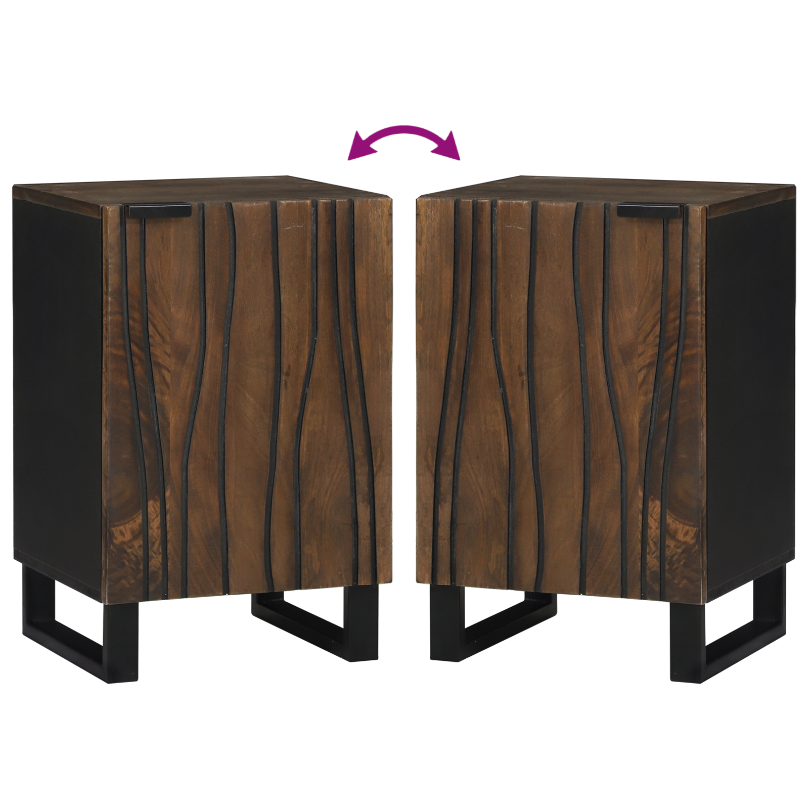 Armadio da bagno 38x33.5x58 cm in legno massello di mango