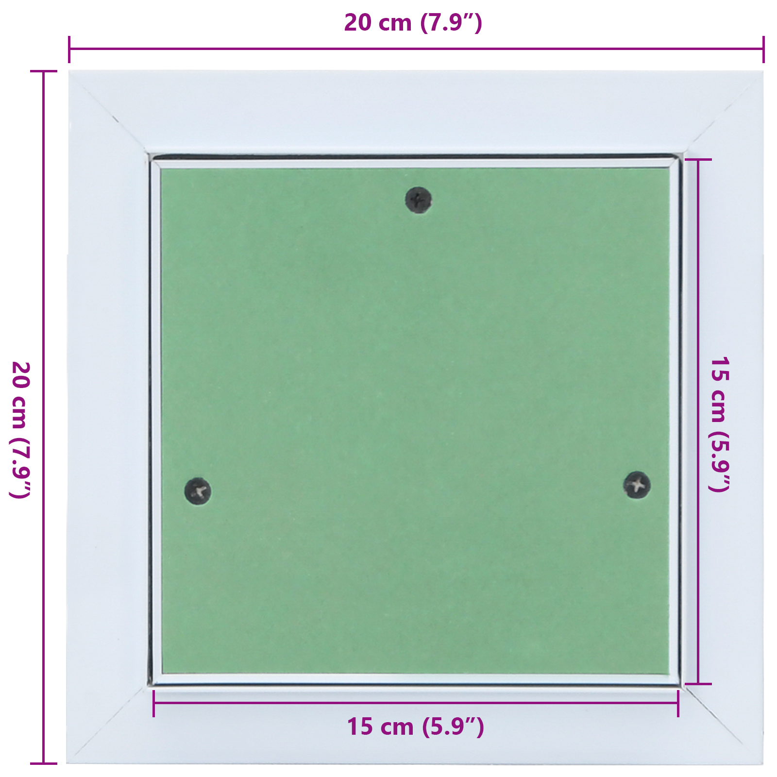 Pannello d'accesso  con telaio in alluminio e cartongesso 150x150 mm