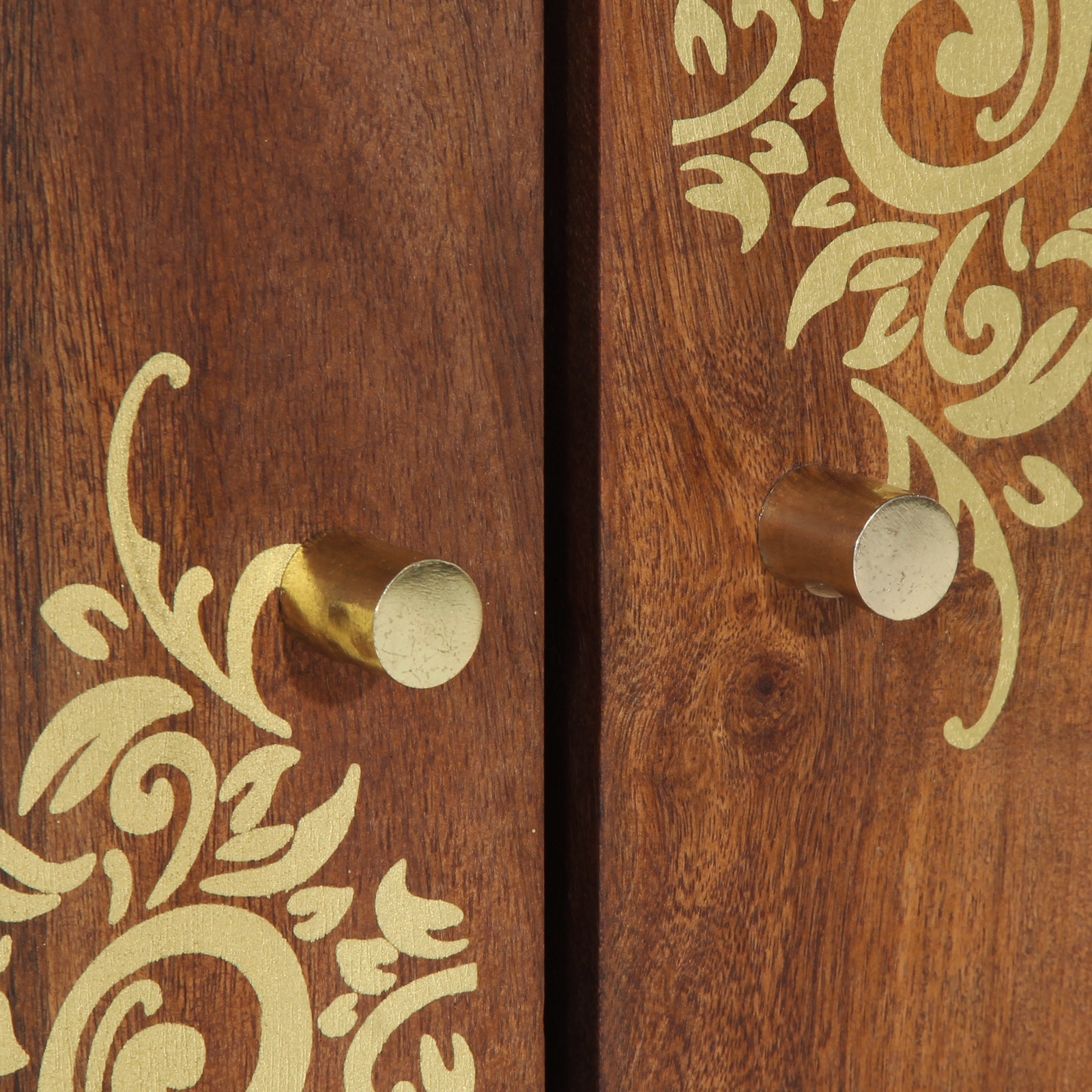 Mobile lavabo da bagno Marrone miele con dettagli dorati