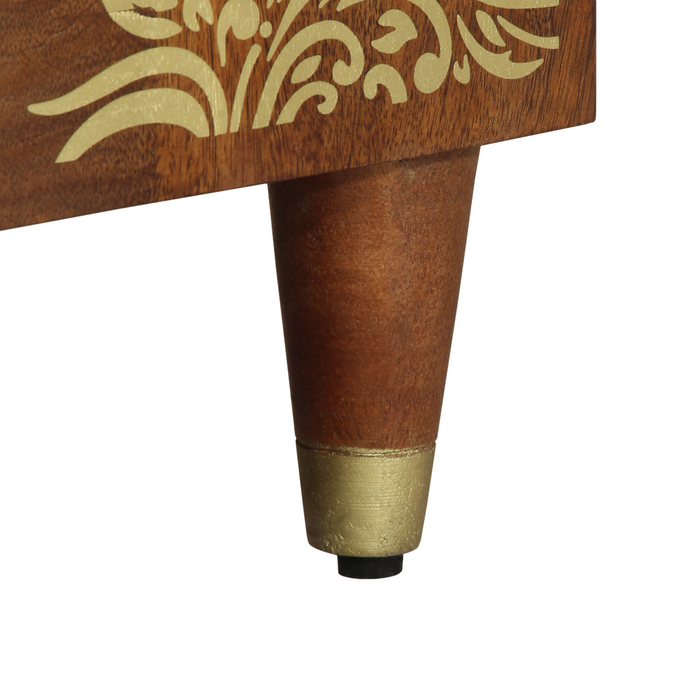 Mobile lavabo da bagno Marrone miele con dettagli dorati