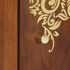 Armadio per bagno 38x33x58 cm in legno massello di mango