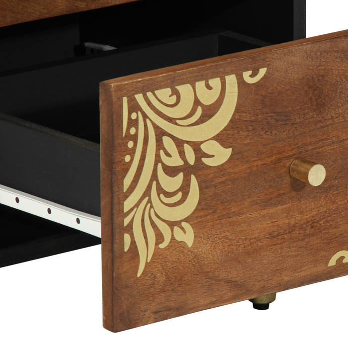 Sideboard Marrone miele Legno massello 40 x 33 x 75 cm Sideboard