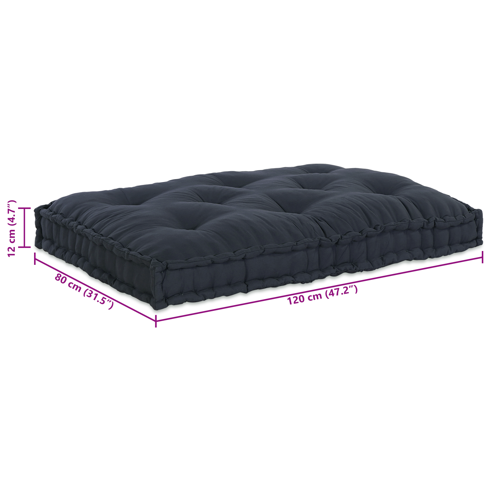 Cuscino per sofa in pallet antracite in tessuto