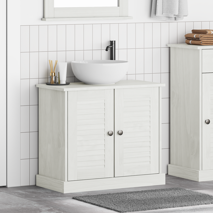 Mobile da Lavabo "VIGO" con Ante 67.5x34x59 cm Legno Massello di Pino