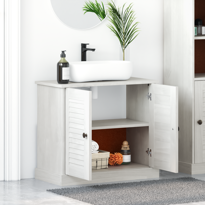 Mobile da Lavabo "VIGO" con Ante 67.5x34x59 cm Legno Massello di Pino