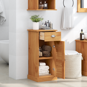 Mobile da Bagno "VIGO" con Cassetto 37x34x80 cm Legno Massello di Pino