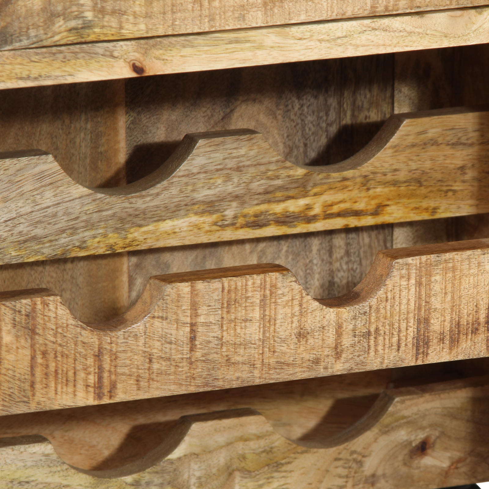 Carrello da Cucina 55x40x80 cm in Legno Massello Rustico di Mango