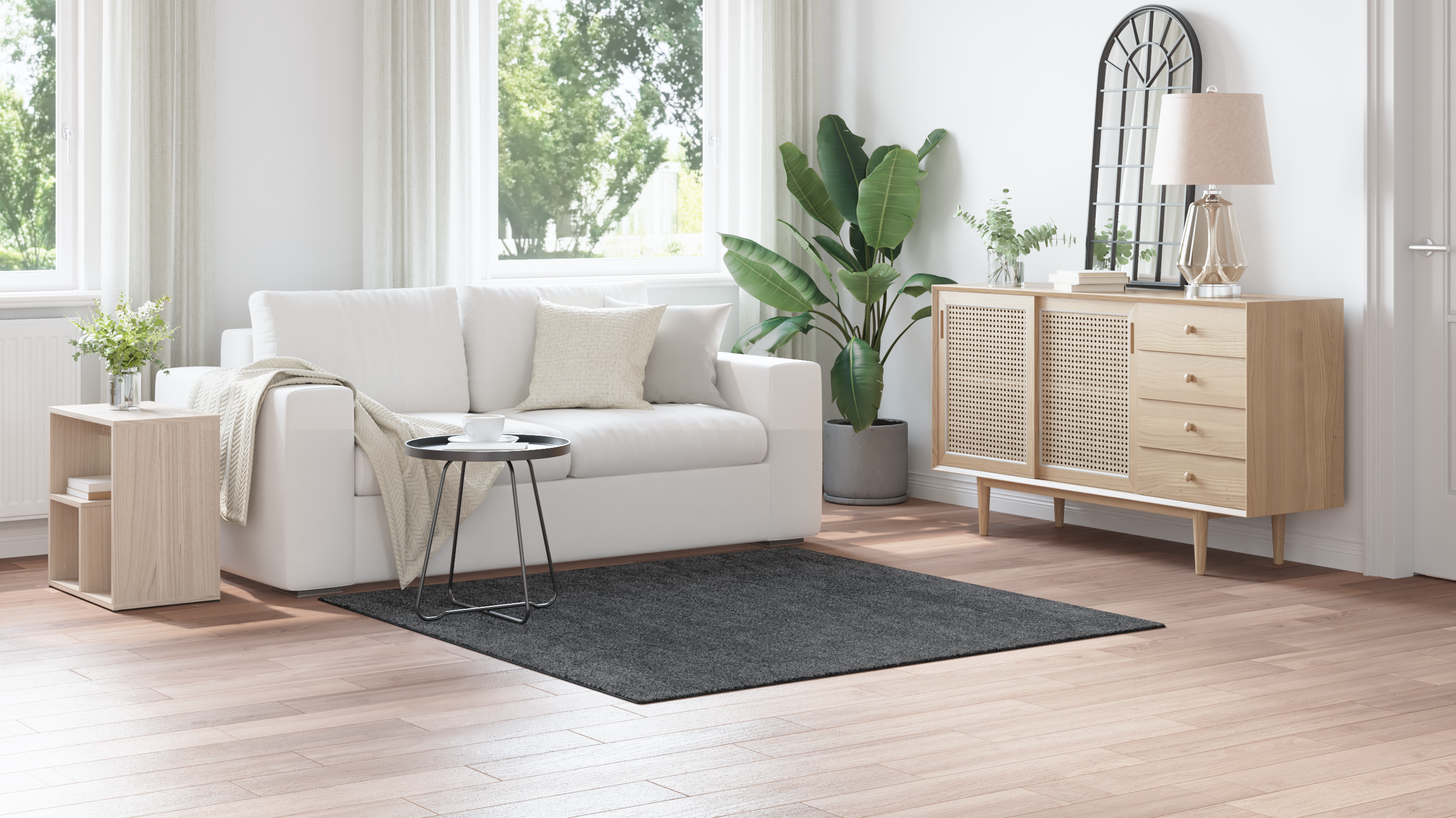 Tappeto Shaggy con Retro in Lattice Grigio Scuro 160x160 cm