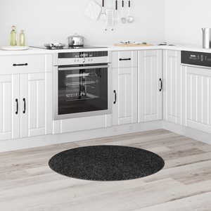 Tappeto Shaggy con supporto in lattice Grigio Scuro ø90 cm