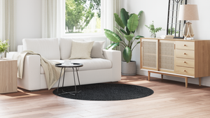 Tappeto Shaggy con retro in lattice Grigio scuro ø160 cm