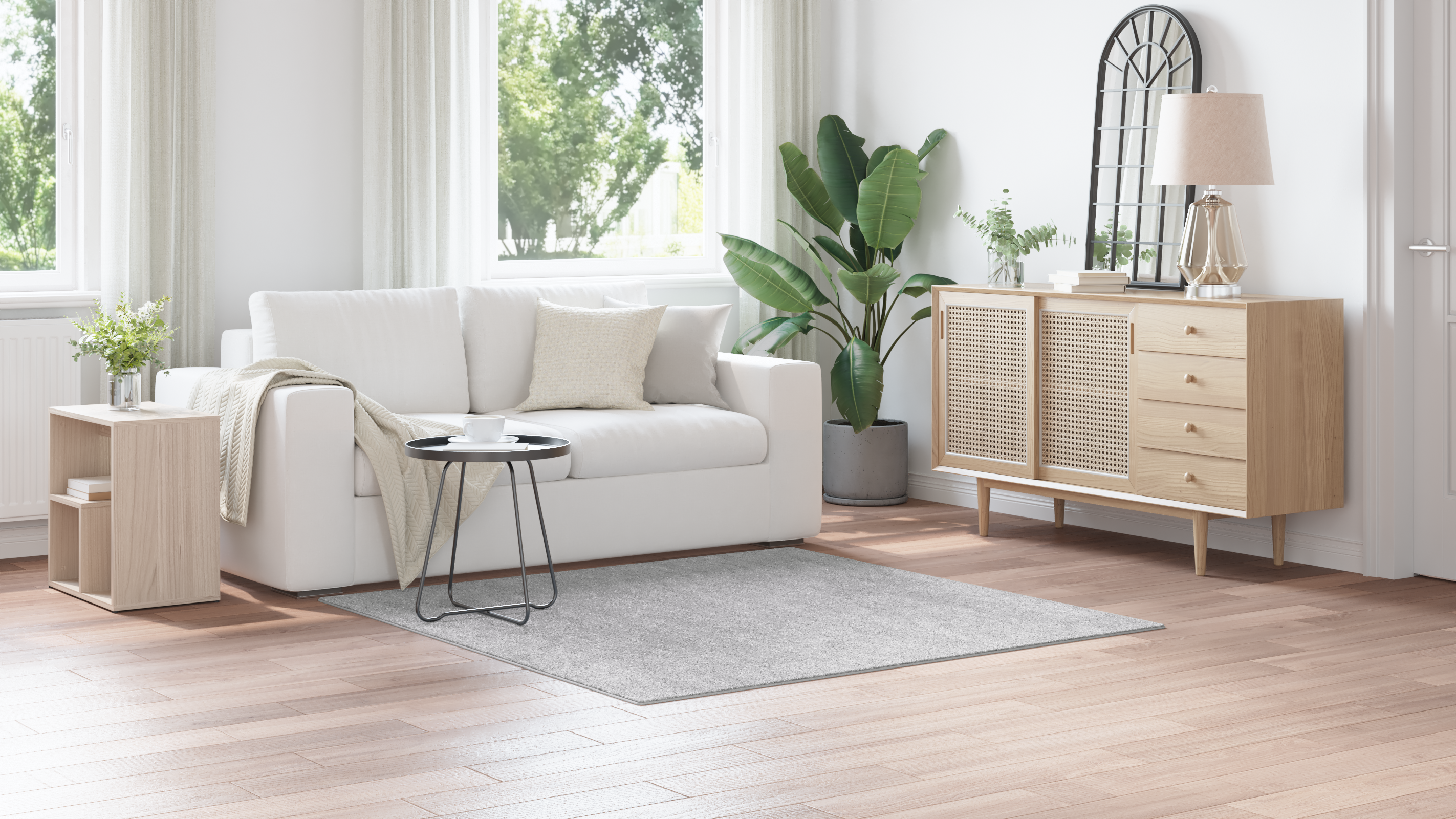 Tappeto Shaggy con retro in lattice Grigio 160x160 cm