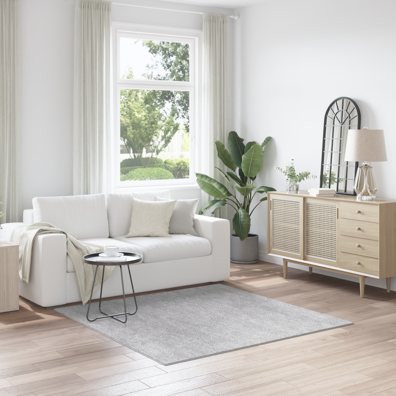 Tappeto Shaggy con retro in lattice Grigio 160x160 cm