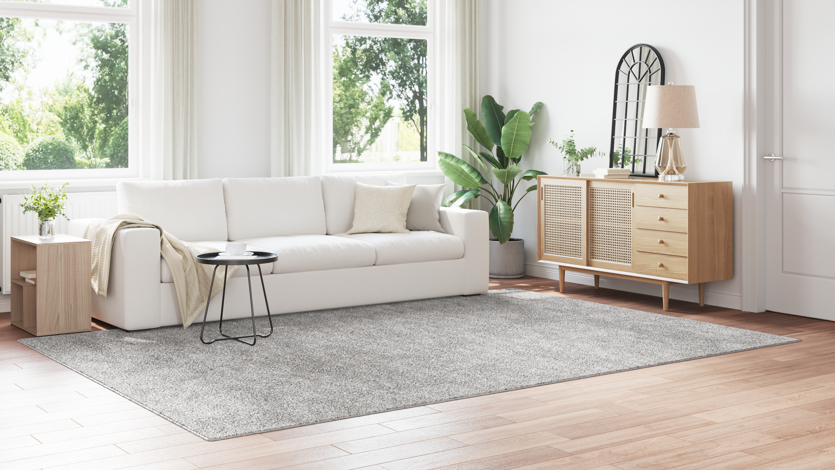 Tappeto Shaggy  con retro in lattice Grigio 240x340 cm