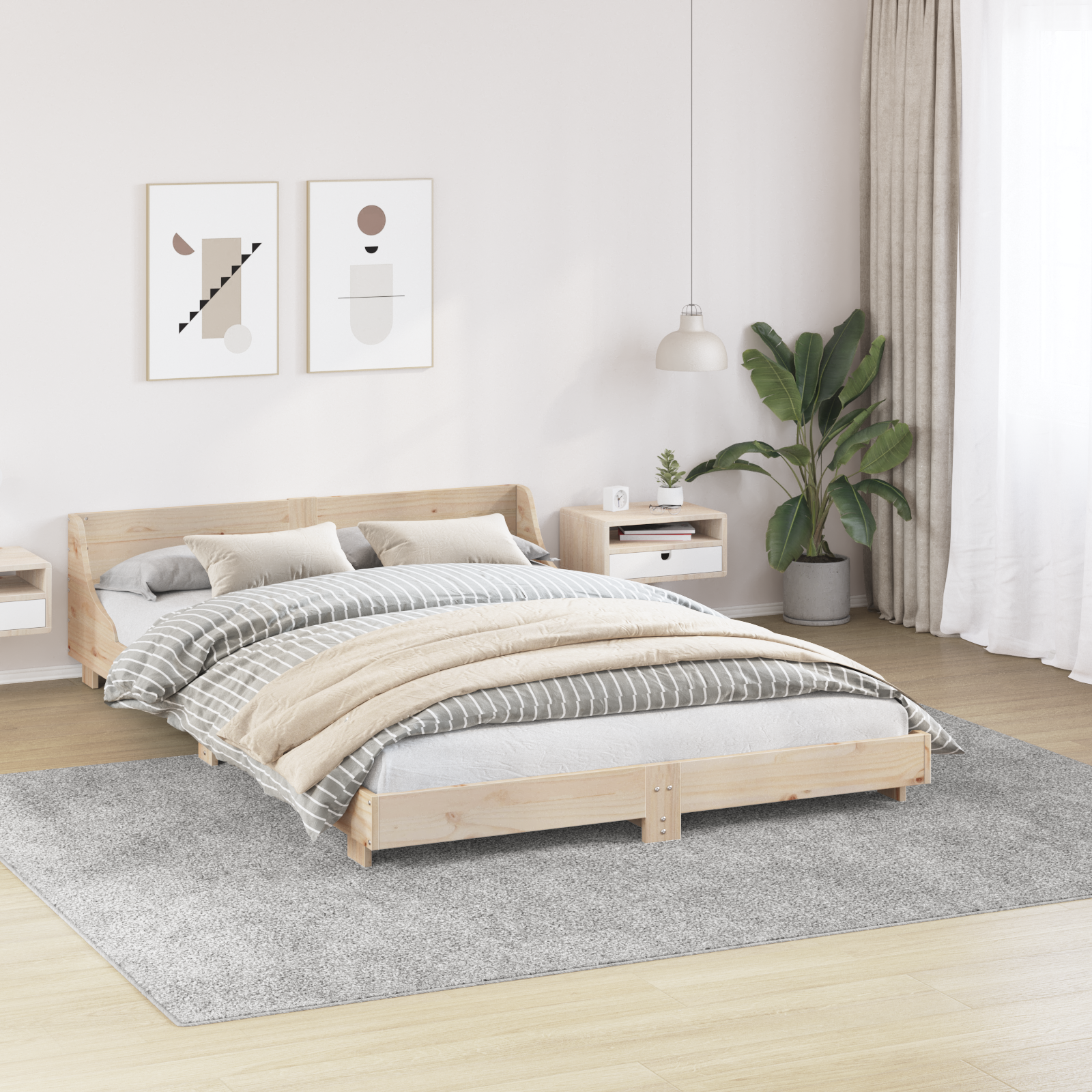 Tappeto Shaggy  con retro in lattice Grigio 240x340 cm