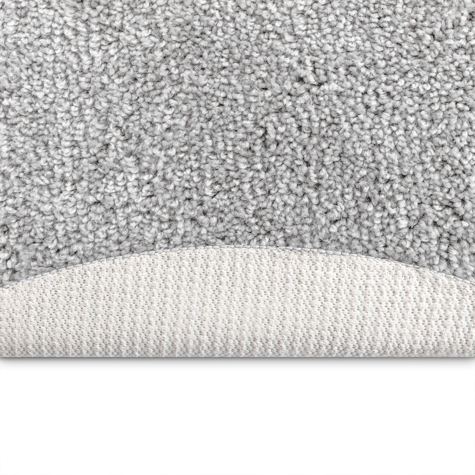 Tappeto Shaggy con Fondo in Lattice Grigio Ø90 cm