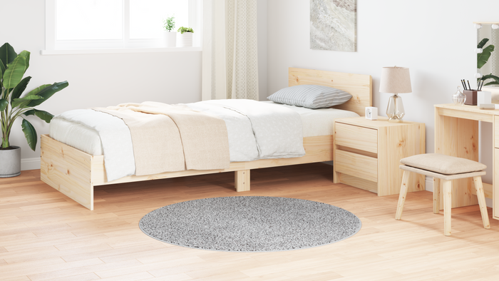 Tappeto Shaggy con retro in lattice Grigio ø120 cm