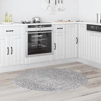 Tappeto Shaggy con retro in lattice Grigio ø120 cm