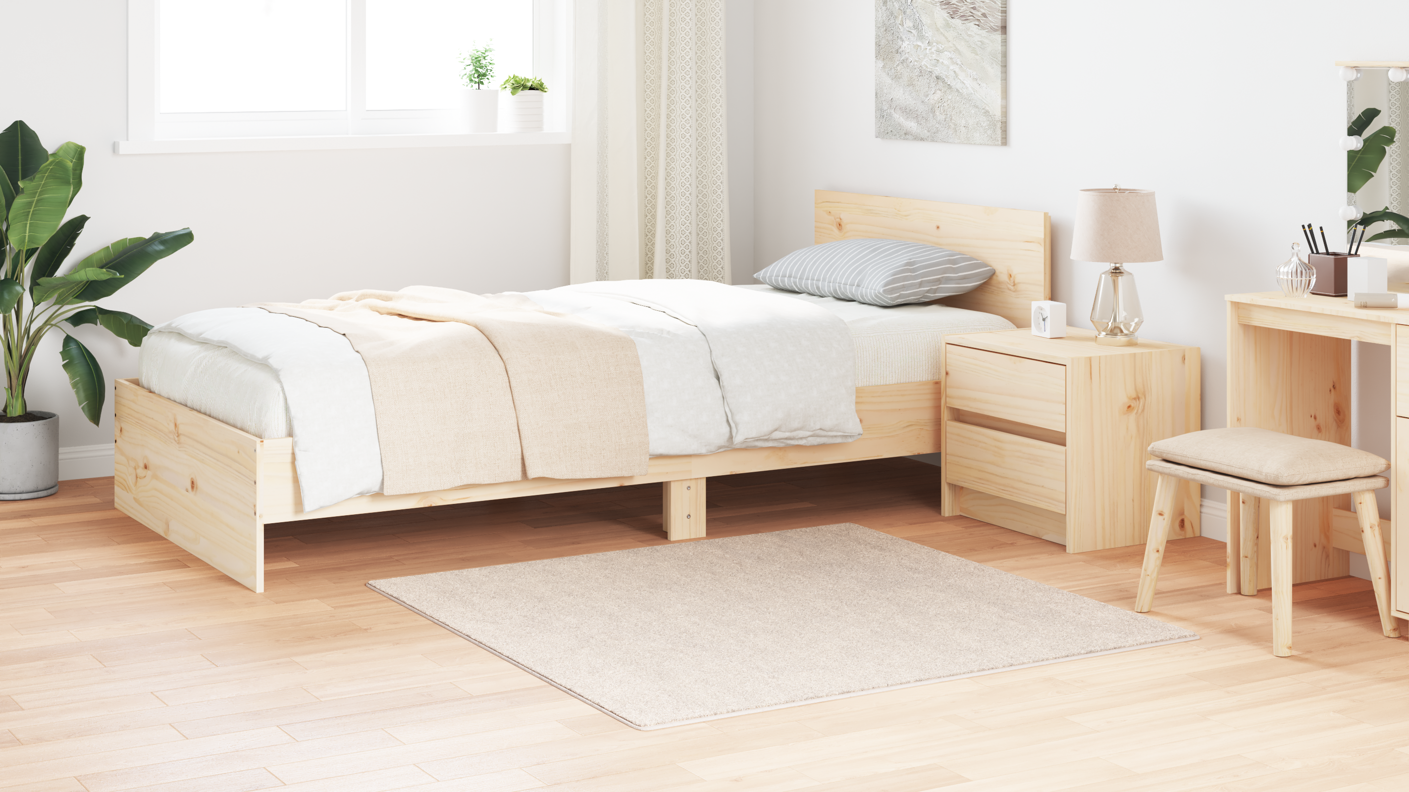 Tappeto Shaggy Alta Pile Panna 120x120 cm PP