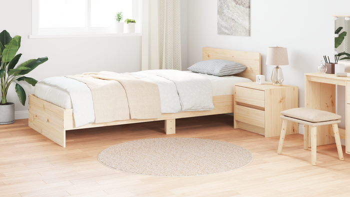 Tappeto Shaggy con Retro in Lattice Crema ø120 cm