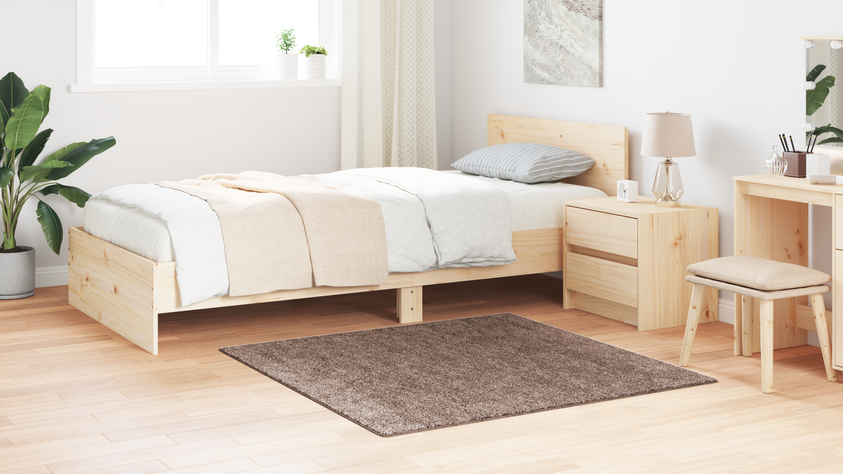 Tappeto Shaggy Alta Pelo Marrone 120x120 cm PP