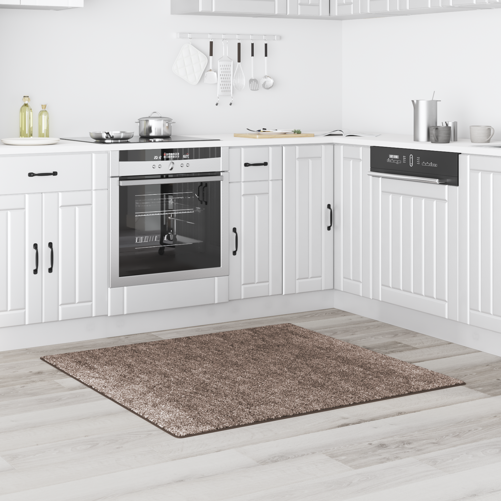 Tappeto Shaggy Alta Pelo Marrone 120x120 cm PP