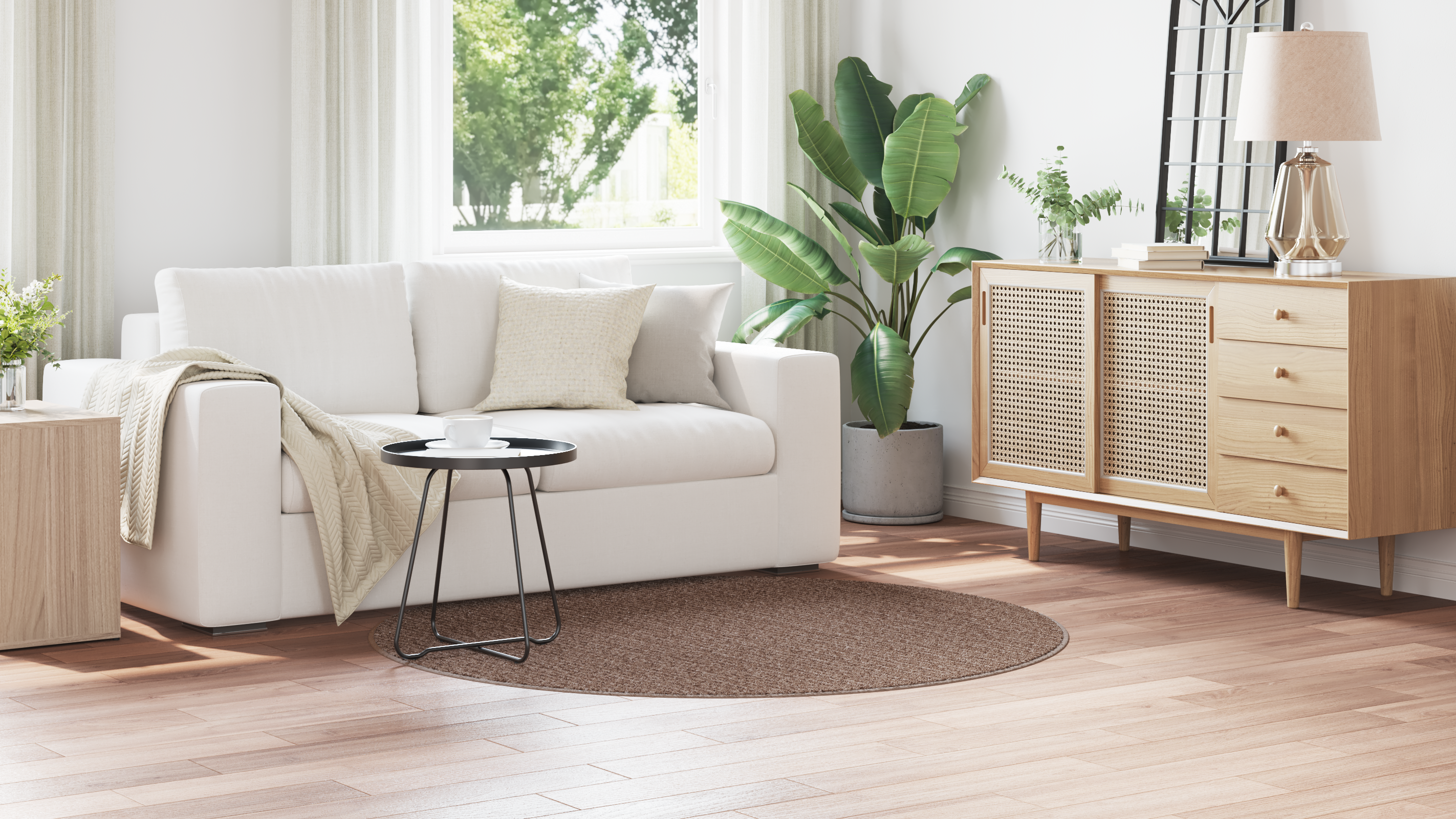 Tappeto Shaggy con retro in lattice Marrone ø160 cm