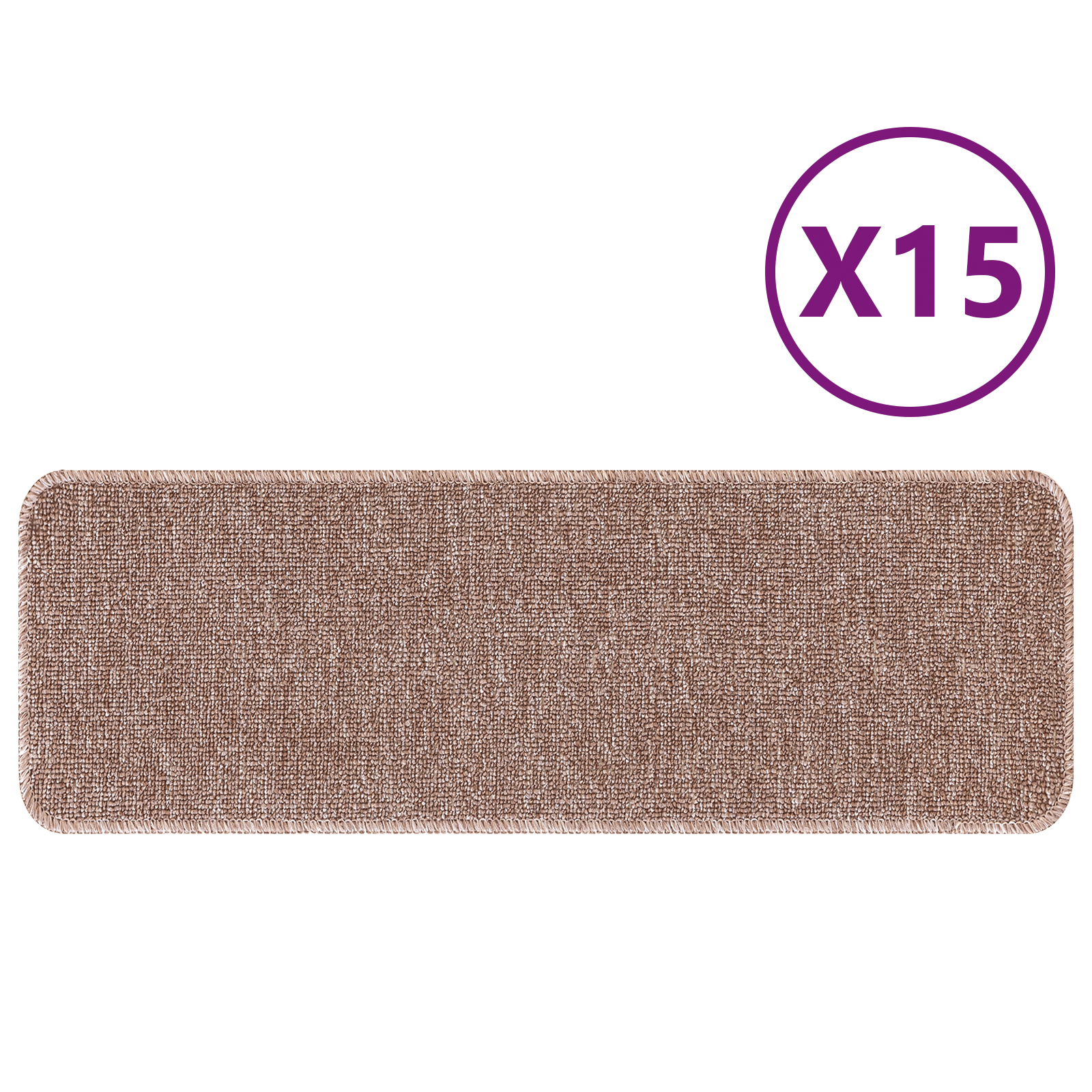 Tappeti per scale  con retro in lattice Marrone Chiaro 25x60 cm