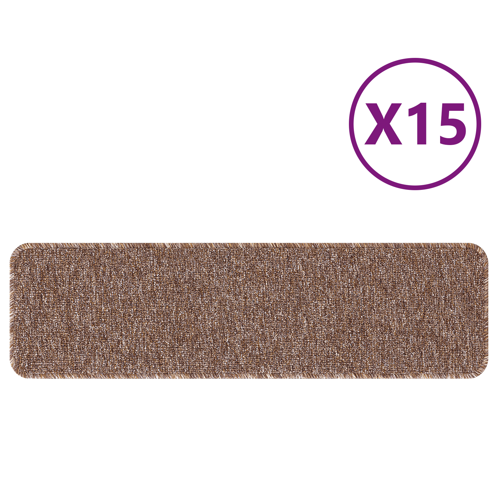 Tappeti per Scale  con retro in lattice Marrone 20x75 cm