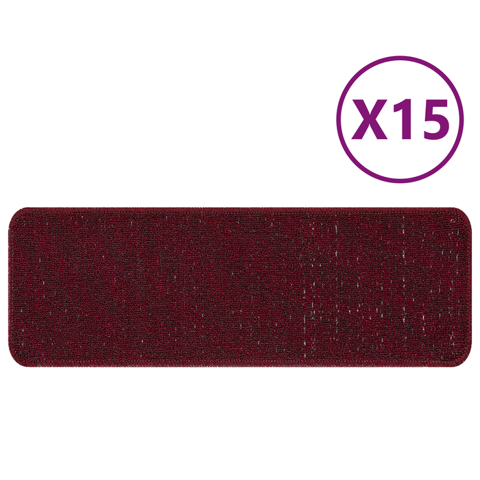 Tappeti per scale  con retro in lattice Bordeaux 25x60 cm