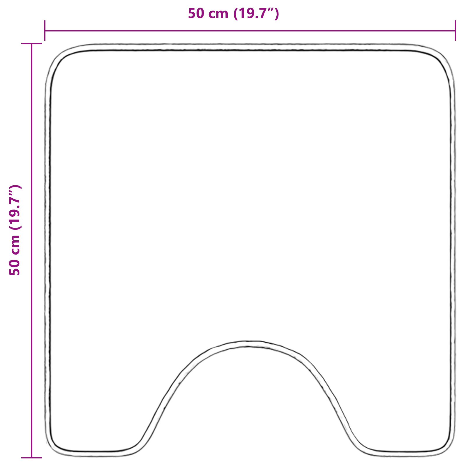Tappetino da Bagno U-Shaped Panna 50x50 cm Polipropilene Antiscivolo
