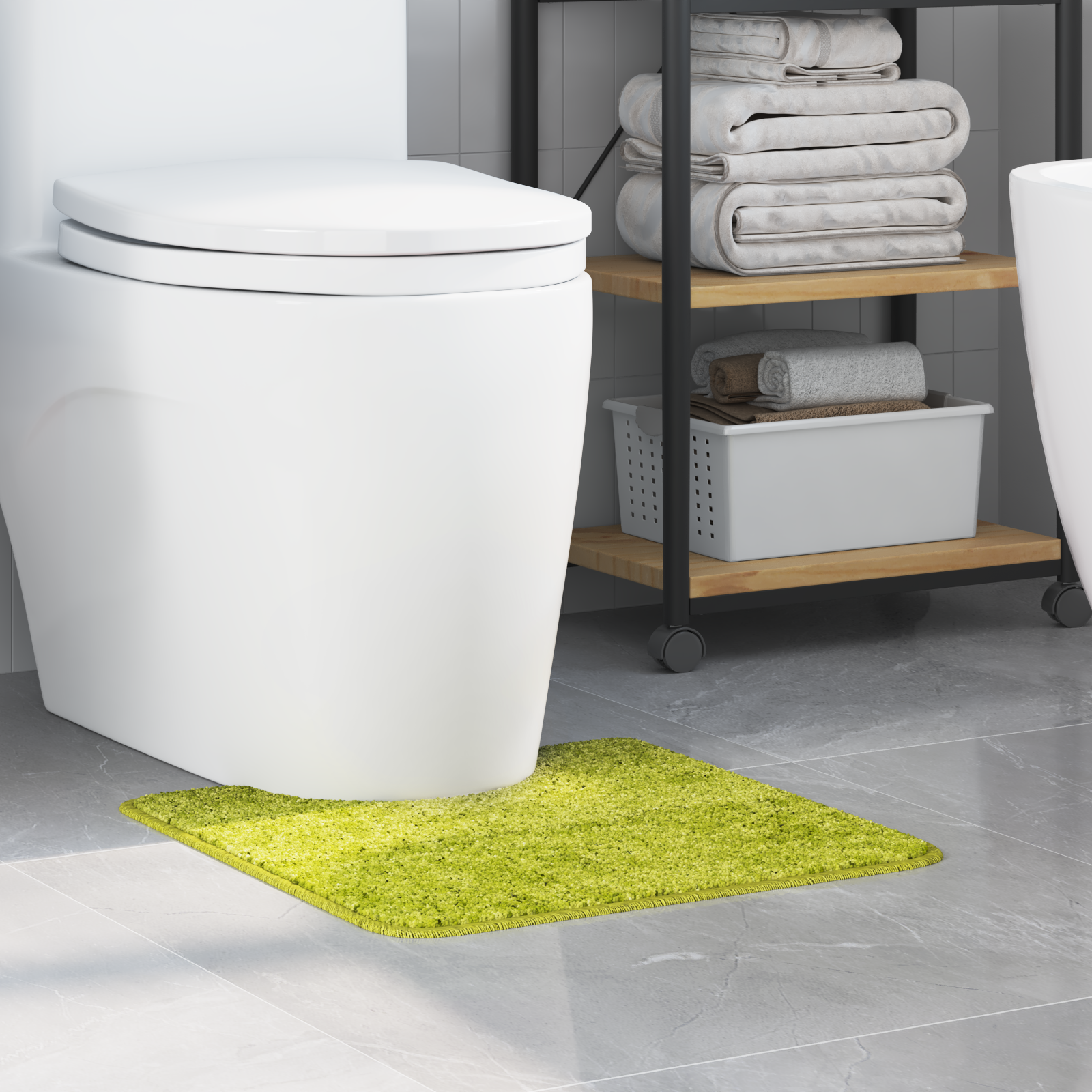 Tappetino da bagno U-Shaped Verde 50x50 cm Polipropilene Antiscivolo