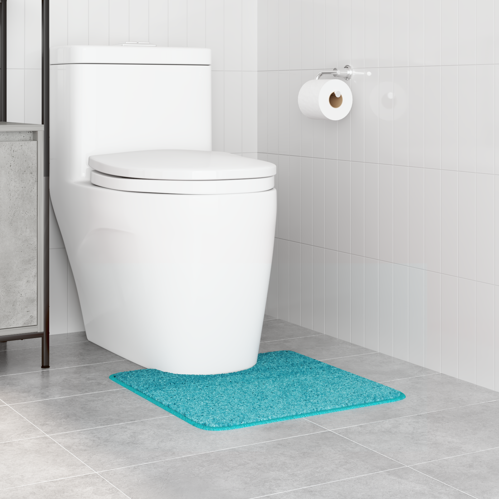 Tappetino da bagno U-Shaped Turchese 50x50 cm Polipropilene Antiscivolo