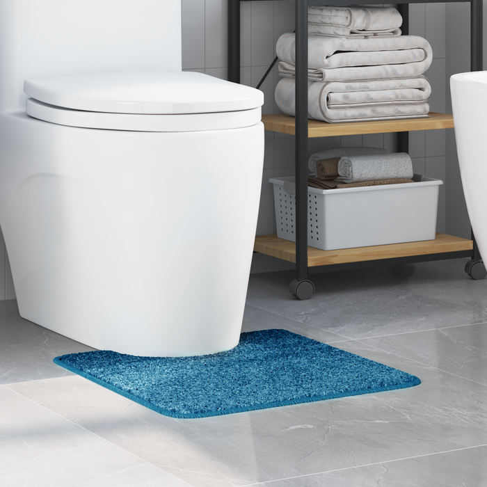 Tappetino da bagno a forma di U Blu 50x50 cm Polipropilene Antiscivolo
