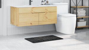 Tappetino da Bagno Rettangolare Grigio Scuro 50x80 cm Polipropilene Antiscivolo