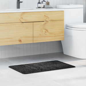 Tappetino da Bagno Rettangolare Grigio Scuro 50x80 cm Polipropilene Antiscivolo