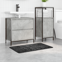 Tappetino da Bagno Rettangolare Grigio Scuro 50x80 cm Polipropilene Antiscivolo
