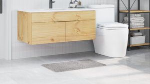 Tappetino da Bagno Rettangolare Grigio 50x80 cm in Polipropilene Antiscivolo